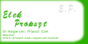 elek propszt business card